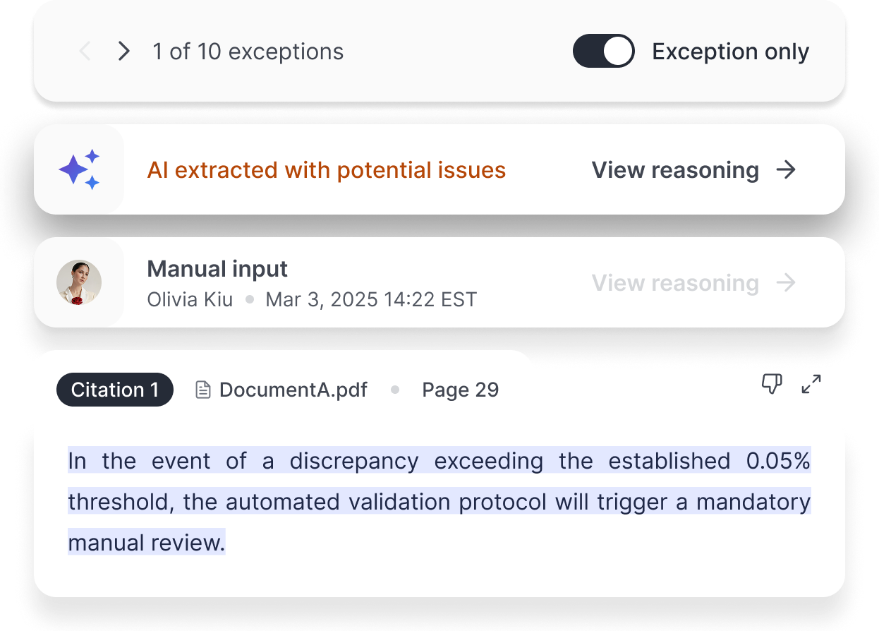AI Data Review widget preview